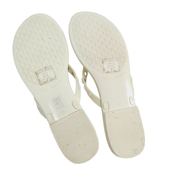 Tory Burch‎ Jelly Sandals 9 Yellow Studded Slip-On Flip Flop Flats - Picture 7 of 7